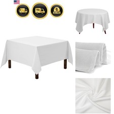 Square Tablecloth - 52 x 52 Inch White Table Cloth for Small Square or Round ...
