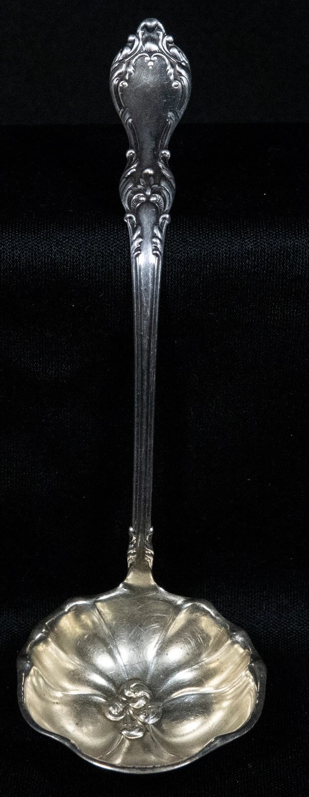 Sterling Silver Gravy Ladle Ornate 16g 5 1/2" Beautiful! Gold Wash Bowl