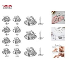50 Pairs Metal Pin and Pin Backings, 8mm Length 4mm Width Blank Pins for DIY ...