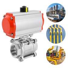 Pneumatic Air Actuated Stainless Ball Valve 2" Inch Double Acting Sanitary Valve
