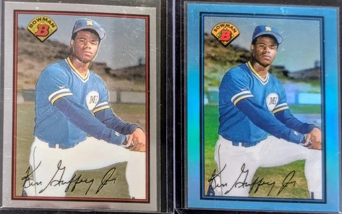 Bowmans Chrome Ken Griffey Jr. Chrome & Sapphire 89 RC Reprint  Lot (2 Cards)