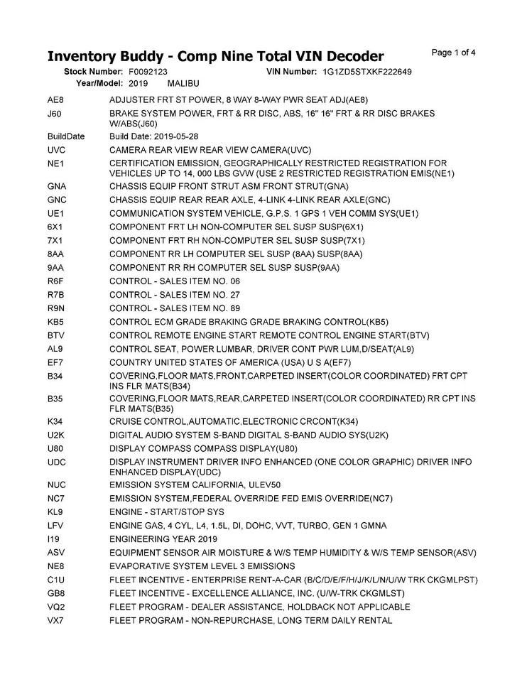 二手空气净化器总成适合:2019 雪佛兰迈锐宝 VIN Z 第 4 位全新款式 — 第 3/4 张图片