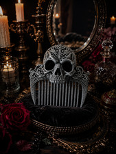 Peigne Tête de Mort Gothique – Accessoire Cheveux Original Style Vintage Baroque