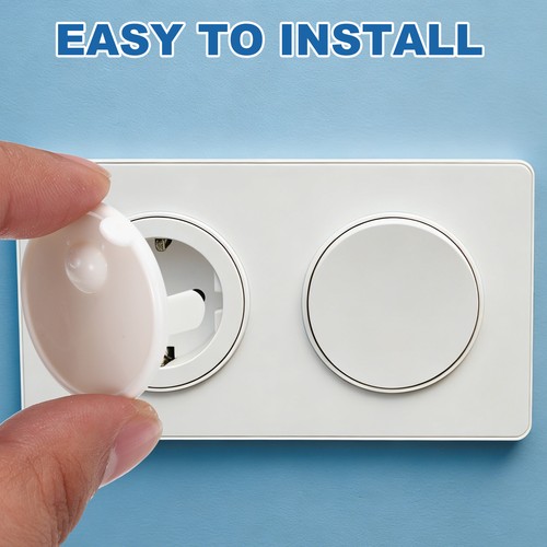 10 Pack Outlet Covers Proofing Safety Plug Covers for 3-Prong, Round Cute White - Picture 5 of 6