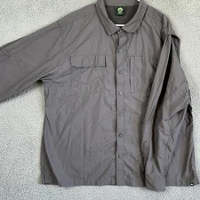Eastern Mountain Sports Nylon Shirt Hiking Mens 2XL Gray Vented Outdoor Pocket