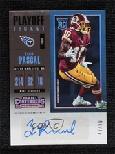 2017 Panini Contenders Playoff Ticket 42/99 Zach Pascal #237 Rookie Auto RC 08aq