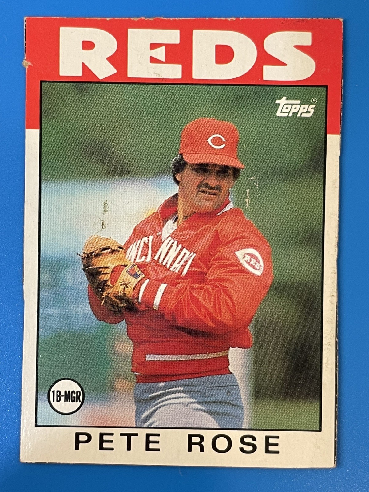 Pete Rose 1986 Topps #N Box Bottom Panel Single Cincinnati Reds