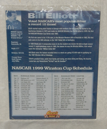 Nascar Bill Elliott Reese's Racing 1999 Winston Cup Spielplan Karte - Bild 3 von 3