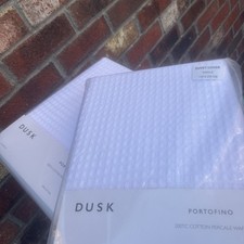 Pack Of 2 X Dusk Duvet Covers 200 Thread Cotton Percale Portofino White Single