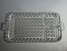 VINTAGE ANCHOR HOCKING SERVA SNACK CLEAR GLASS SNACK PLATE