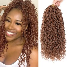 Goddess Faux Locs Crochet Hair - 18 Inch, Color 30, Pack of 8 for Black Women