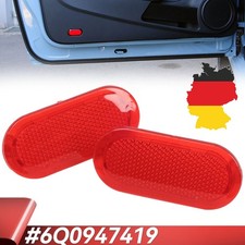 2 x Rot Türverkleidung Warnlicht Reflektor #6Q0947419 für VW Beetle Caddy Touran