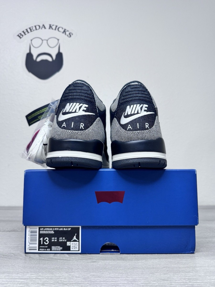 Size 13 - Levi's x Air Jordan 3 Retro SP Black Denim for sale