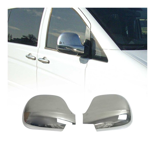 Spiegelkappen Spiegelabdeckung FüR Mercedes Vito W639 2003-2010 Edelstahl Chrom-image