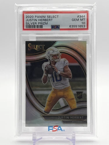 2020 Panini Select - Field Level Justin Herbert #344 Silver Prizm (RC) PSA 10