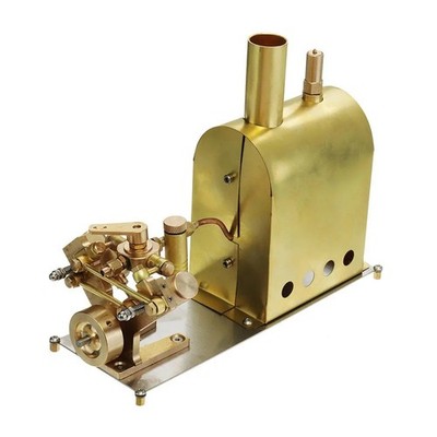 Mini Messing Dampfmaschine mit Kessel massiv alkoholbetrieben Modell Spielzeug Geschenk