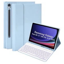 MMK Samsung S9 Fe Tablet Case with KEYBOARD(2023 10.9 Inch) Baby Blue