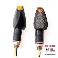 Mini Stalk Arrow Light Motorcycle Turn Signals Lights 10mm Black-smoke
