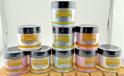 EZ Flow Nail Systems Boogie Nights Collection Acrylic Dip Powder Lot of 9 NEW