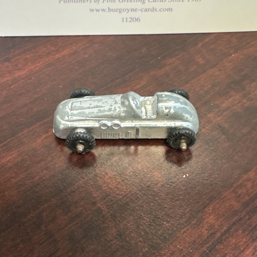 Miniature Diecast Silver Race Car Toy from Time Capsule  