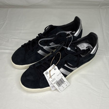 adidas Campus 80s Originals Men's Suede Sneakers Black Silver GX7330