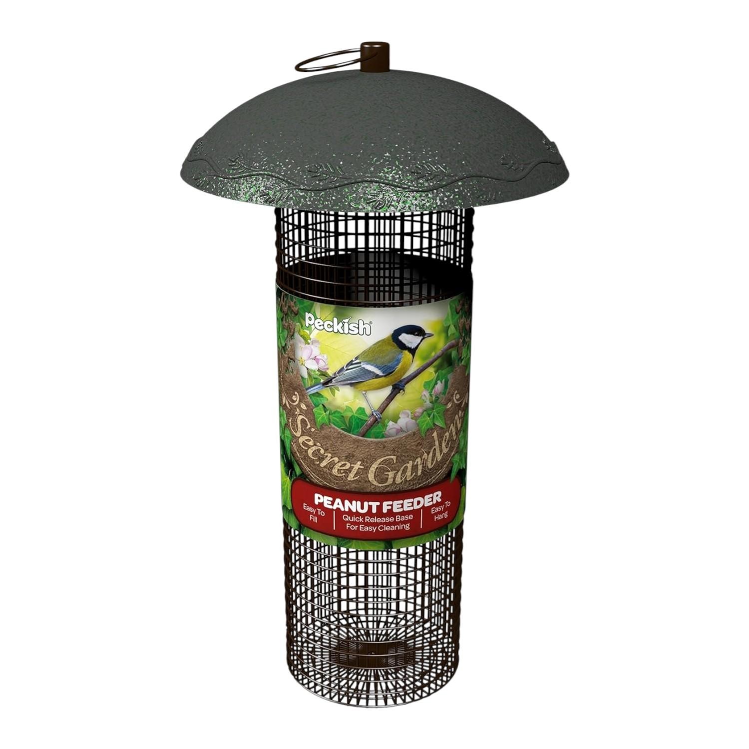 B&Q -  Secret Garden Steel Peanut Green Bird Feeder 0.7L - Image 4
