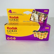 Kodak Gold 200 35mm Color Film 4 Sealed 24-Exp Rolls EXPIRED 2008