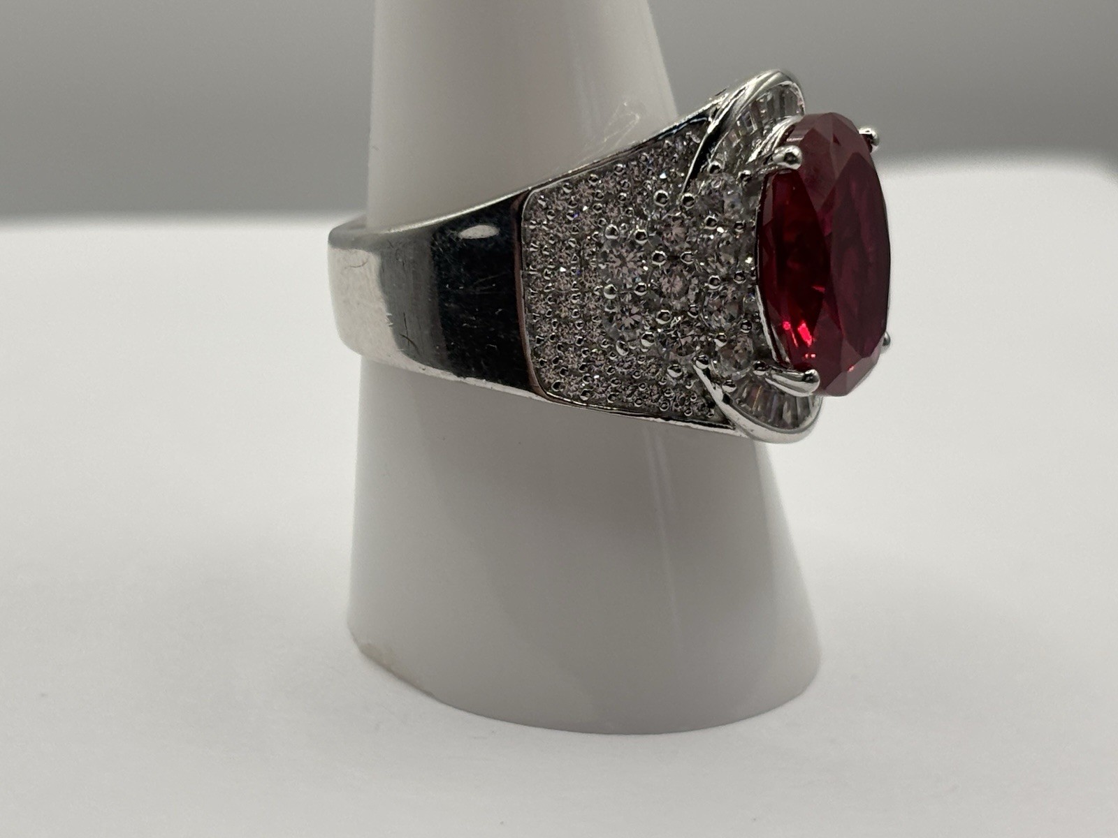Designer BYJ Large Simulated  Ruby and Diamonds S… - image 7