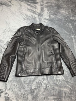 Boda Skins Kay Michaels Napa Leather Jacket Medium Black Silver Moto