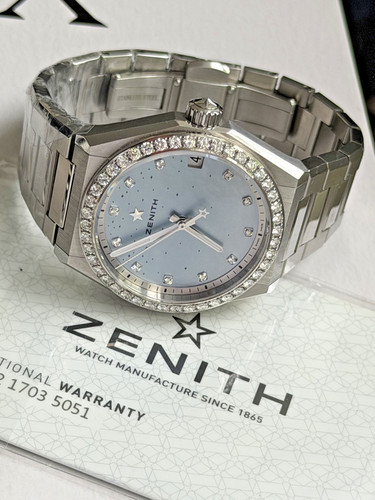 2024 Zenith Defy Midnight Watch W Card Factory Diamond Mother of Pearl