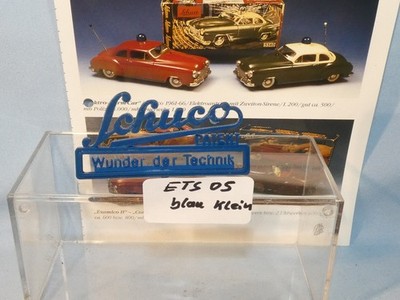 Schuco ''Wunder der Technik'' Schriftzug blau klein (ETS05)