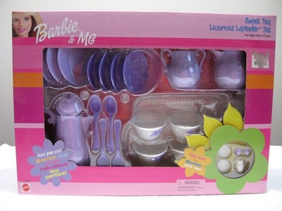 RARE 2000 Mattel Barbie & Me Sweet Tea Luxurious Lavender Set Tea Party