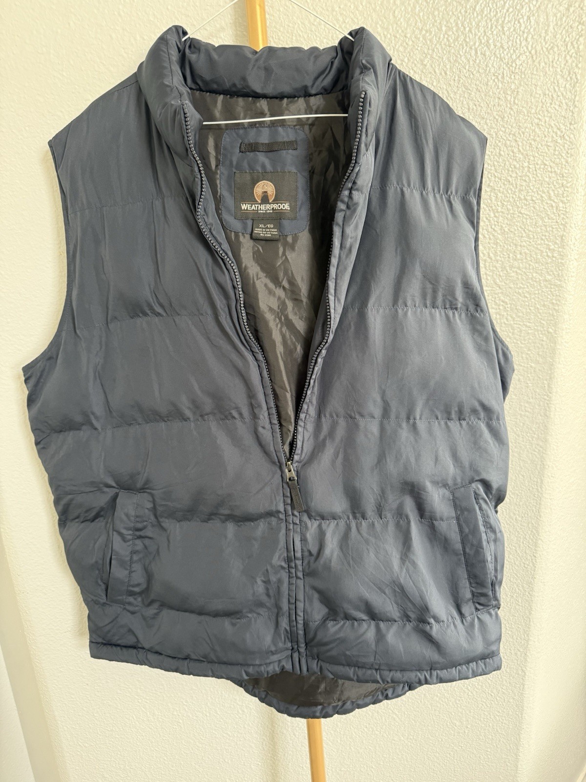 NWOT! size XL Navy-Blue Weatherproof Puffer Vest Mens Zip-up