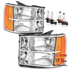 Headlights W/Bulbs for 2007-2013 OE Replacement Chrome - With H/L Beam Bulbs