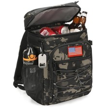 Tactical Backpack Cooler, 25L Cooler Insulated Large, Black Camo