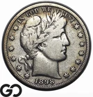 1898-S Barber Half Dollar, Reverse Album Toner, Better San Francisco Date