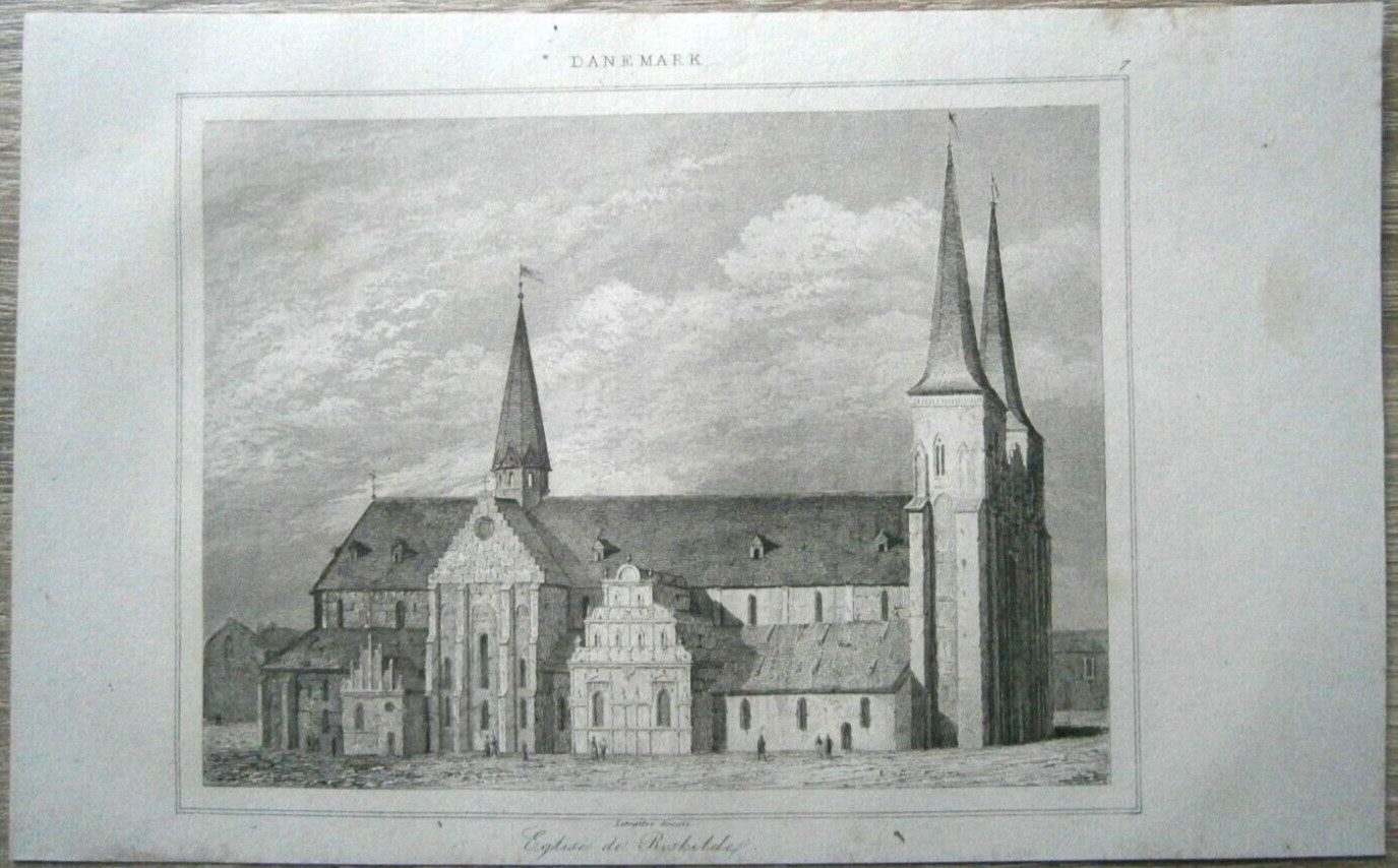 1846 print ROSKILDE CATHEDRAL, DENMARK, #7