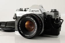  NEAR MINT Canon AE-1 Silver 35mm Film Camera FD 50mm F1.8 sc s.c. Lens JAPAN