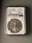 2017 $1 AMERICAN 1 oz. .999 SILVER EAGLE NGC MS70 EARLY RELEASES BLUE LABEL