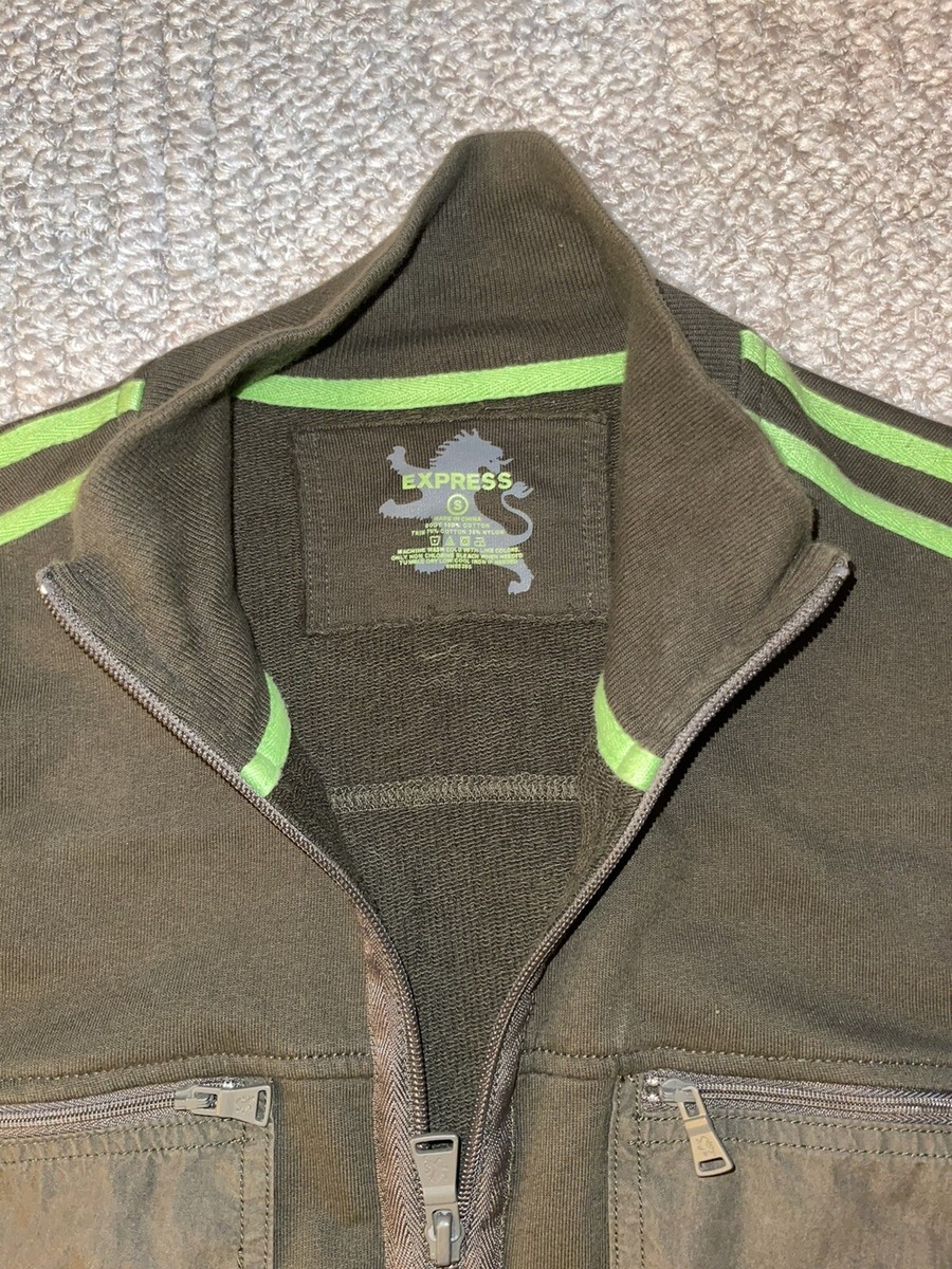 Express Men's Brown Retro Track Jacket Conquest of Legacy