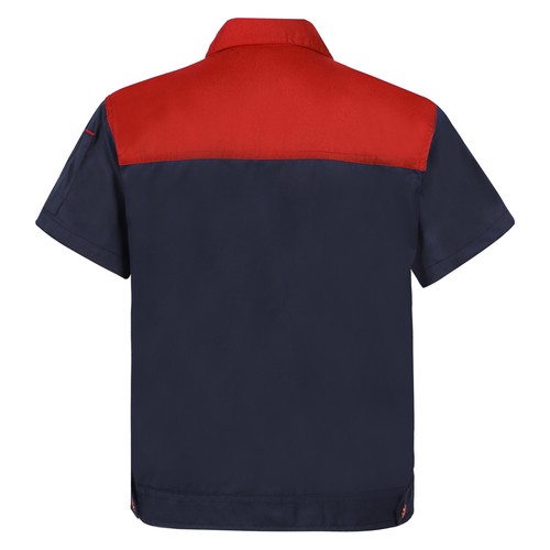 Men's Short Sleeve Work Shirt Turn-Down Collar Mechanic Uniform Tops Workwear - Picture 8 of 37