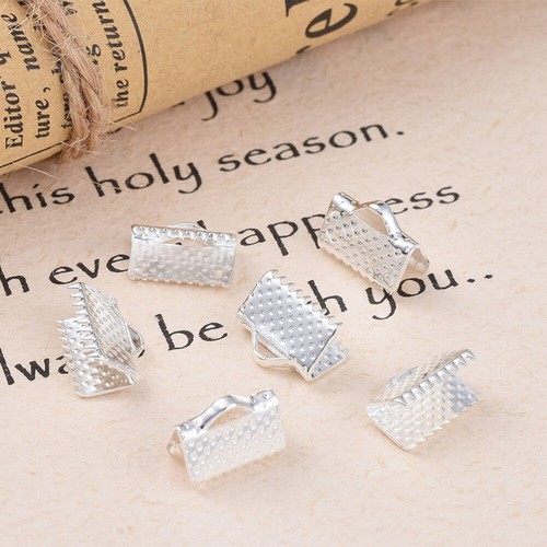 100 Pcs Bookmark Pinch Crimp Clamp End Ribbon Ending Clasp - Picture 8 of 12