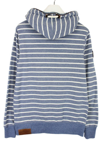 NAKETANO Hoodie Men's LARGE hoodie With Striped Pattern In Marine Melange - Picture 2 of 13