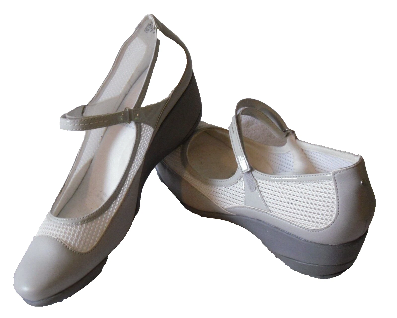 NUOVE scarpe Rockport K56222 Adiprene di Adidas donna Mary Jane 10 bianco grigio $80