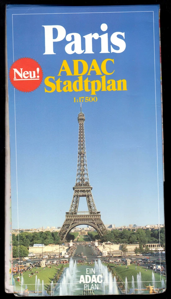 Stadtplan, ADAC-Innenstadtplan Paris, um 1993 - Bild 1 von 1
