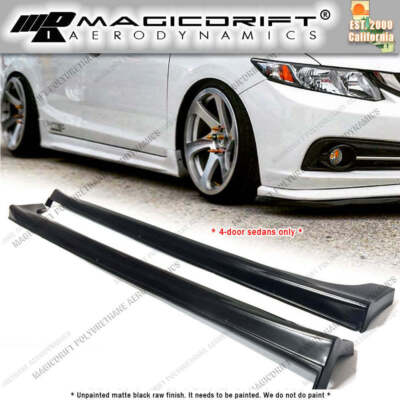 For 12-15 Honda Civic 9th GEN 4Dr 4-Door Sedans JDM Mugen Style Side Skirts RR