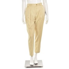 Escada Margaretha Ley Champagne 100 Cotton High Waist Pant sz 40 DE/10 US