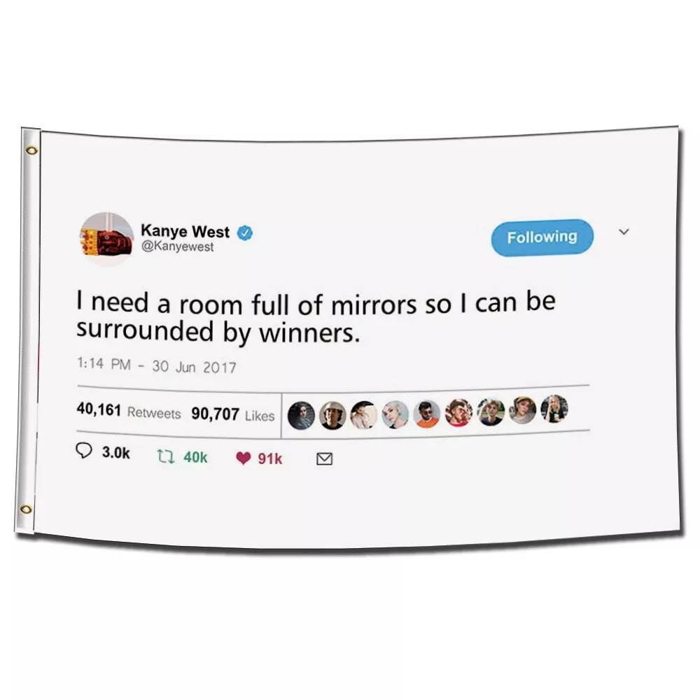 Quoted Kanye West Tweet Flag 3x5 FT Winner College Dorm Garage Wall Room  Decor | eBay
