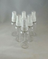 6 Clear PET 2oz Boston Round Plastic Bottles w Fine Mist Pump Sprayer/Atomizer