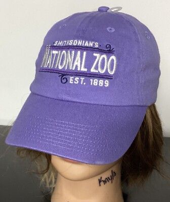 Smithsonian's National Zoo Purple Ladies Women s Adjustable Hat Baseball Cap New